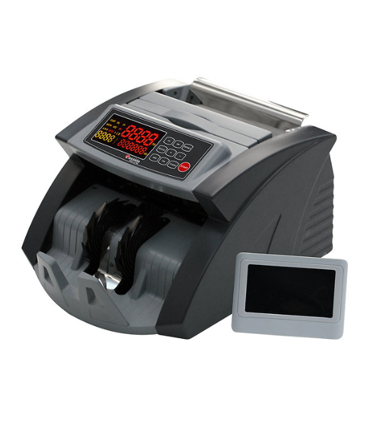 Cassida 5520 UVMG Money Counter AED, USD, EUR, with UV/MG/IR Counterfeit Detection, Bill Counting Machine, ValuCount, Add and Batch Modes, Large LCD Display & Fast Counting Speed 1,300 Notes/Minute