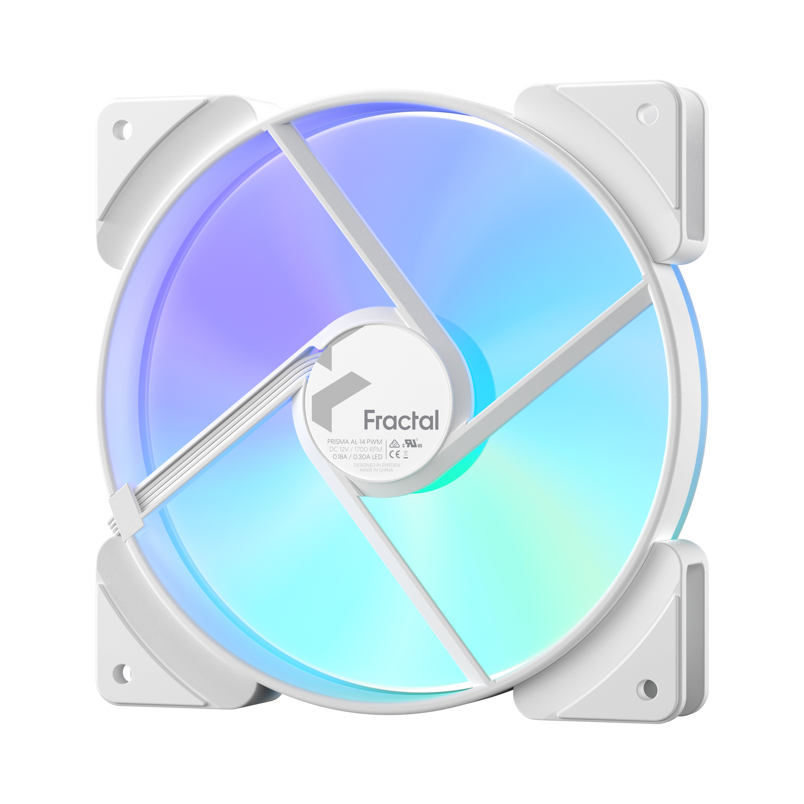 Fractal Design 140mm Addressable RGB LED Prisma White Fan/FD-FAN-PRI-AL14-PWM-WT