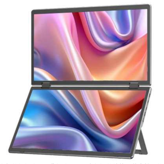 V2M2 Aluminum frame Folding screen Wide Range Rotation Folding Monitor 2 x 15.6'' ', 1920 x 1080 60 Hertz IPS