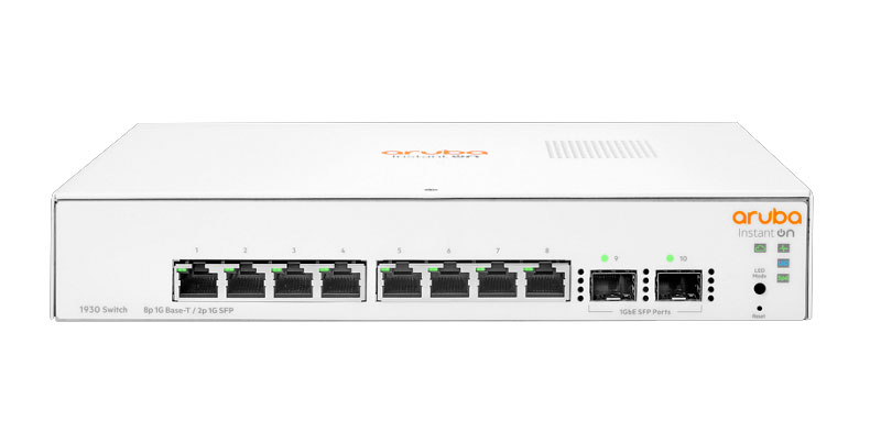 Aruba Instant On 1930, 8 Gigabit copper ports, 2SFP Switch, 20 Gbps capacity | JL680A