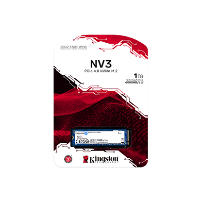 Kingston NV3 PCIe 4.0 NVMe 1TB SSD Gen 4x4, 6,000MB/s speed | SNV3S/1000G