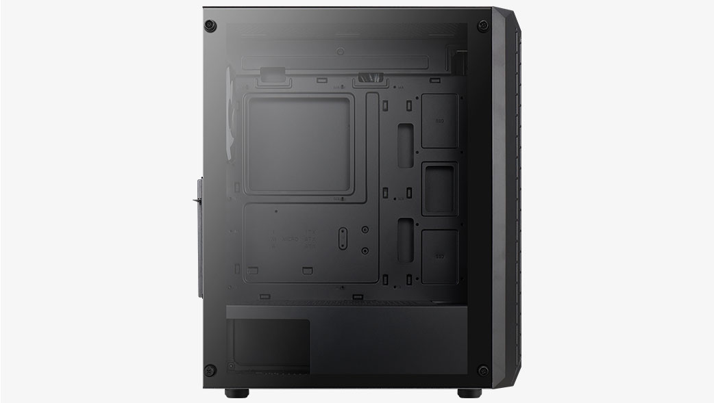 Aerocool Beam Mini Tower CASE Black, 4 x 12cm FRGB fan Includes | Beam-G-BK-V2