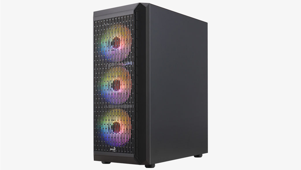 Aerocool Beam Mini Tower CASE Black, 4 x 12cm FRGB fan Includes | Beam-G-BK-V2