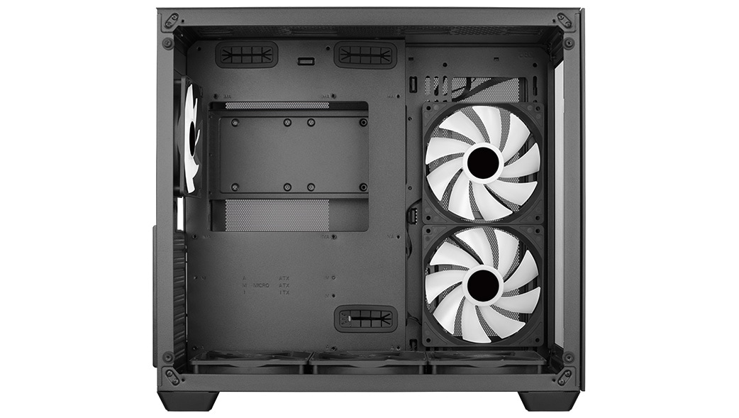 Aerocool Dryft  panoramic view Case, Dual Chamber Design, 3x Pre-Installed RGB Fans