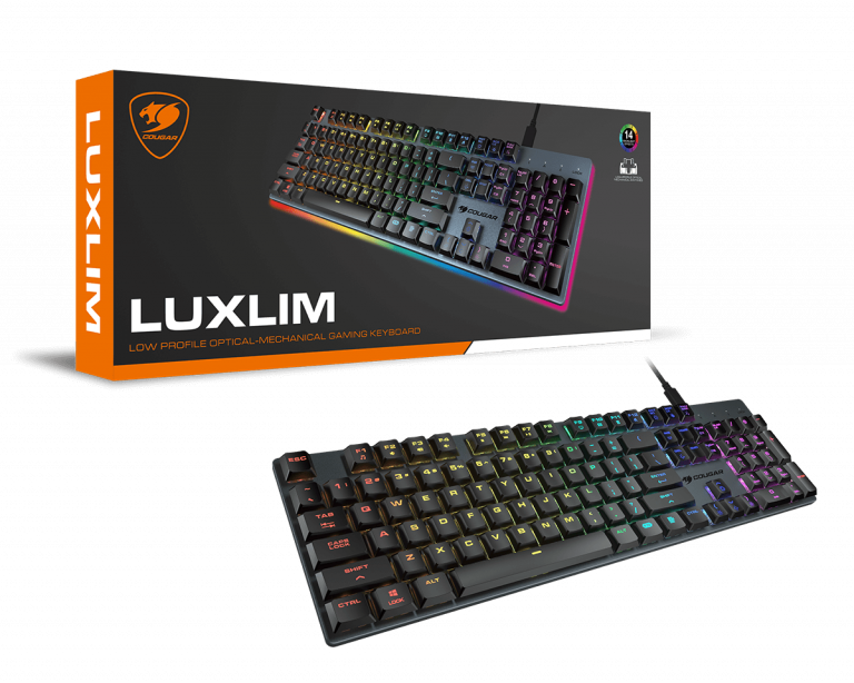 COUGAR LUXLIM Extreme Low Profile Red Switch Optical-Mechanical Gaming Keyboard | 37LUXO1MI-0002