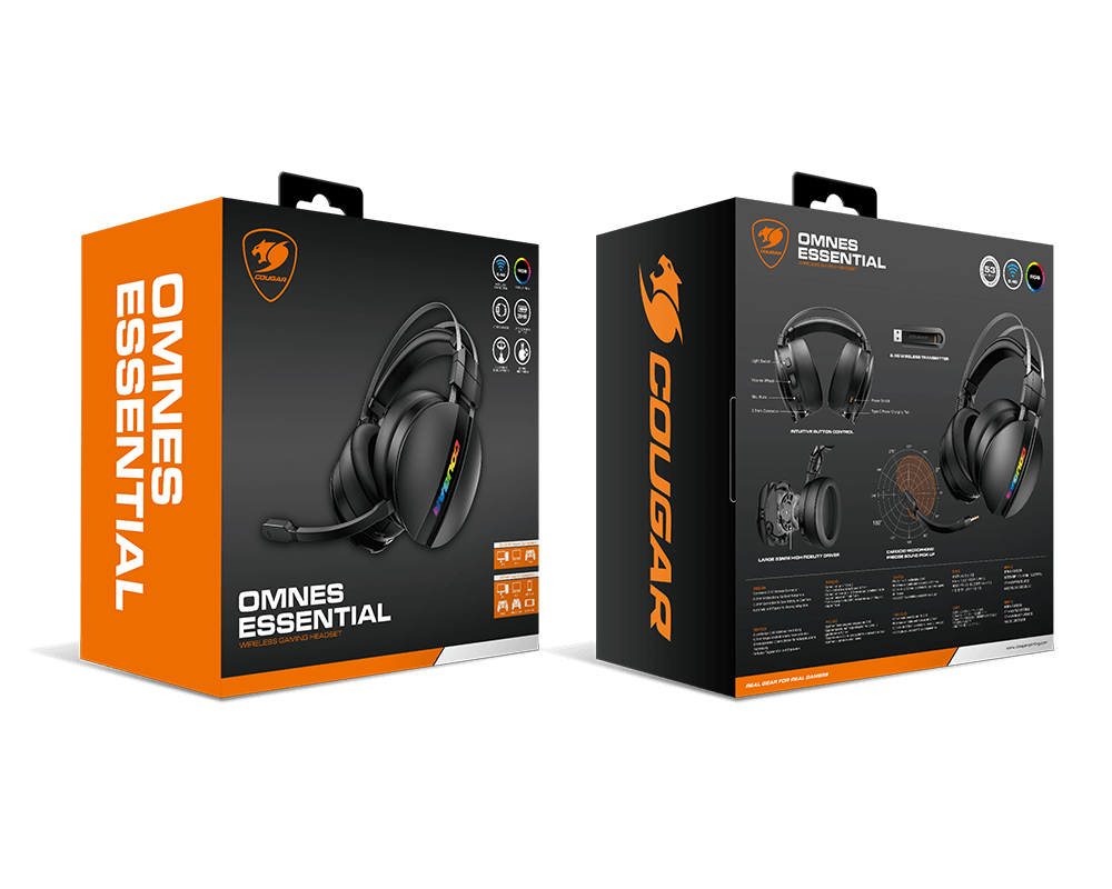 COUGAR OMNES ESSENTIAL Wireless Gaming Headset,noise cancelling microphone,  virtual surround effect