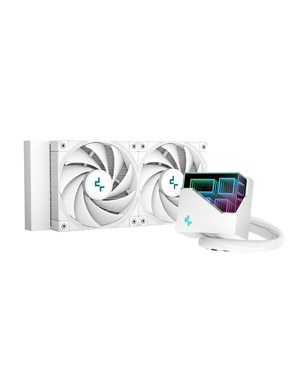 DeepCool LT520 WH Liquid CP Cooler, 240mm Radiator, 2x FK120 Fans, ARGB LED Lights, White | R-LT520-WHAMNF-G-1