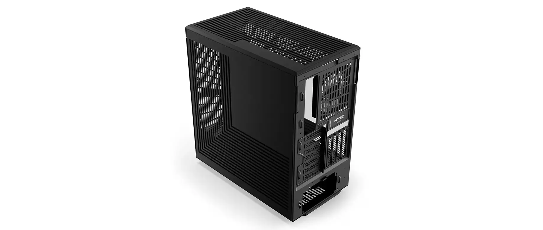 Hyte Y40 S-Tier Aesthetic ATX Case, up to to 4 full slots GPU,  2x 120mm fans pre-installed- Pitch Black | CS-HYTE-Y60-B