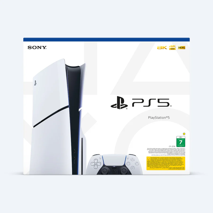 Sony PlayStation PS5 Disc Slim Console TRA, Wireless Controller, 1TB SSD, 16GBG DDR6 , support Up To 120Hz output on 4K