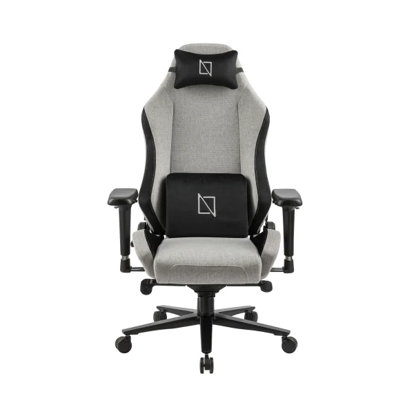 APEX CORE  Soft Fabric Gaming Chair, 4D Armrests, Class 4 Hydraulics, 90-135° recline,Lumbar and Neck Pillows for extra support _ Gray