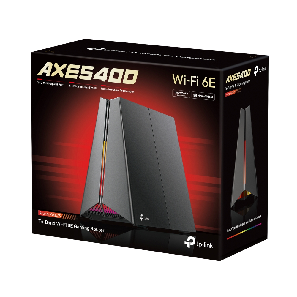 TP-LINK Archer GXE75 New AXE5400 Tri-Band Wi-Fi 6E Gaming Router, Up to 5.4 Gbps