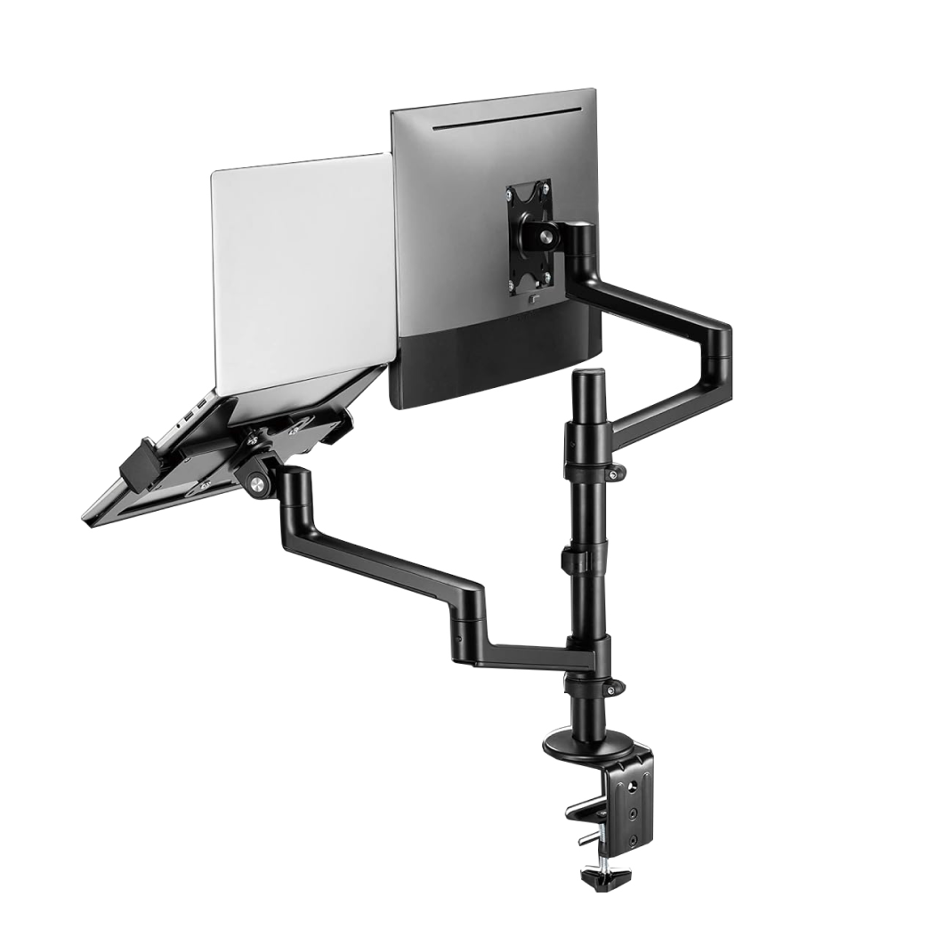 Avodesk Control Monitor Arm Model L With Laptop Tray Dual - Black | CTRL-L-BK