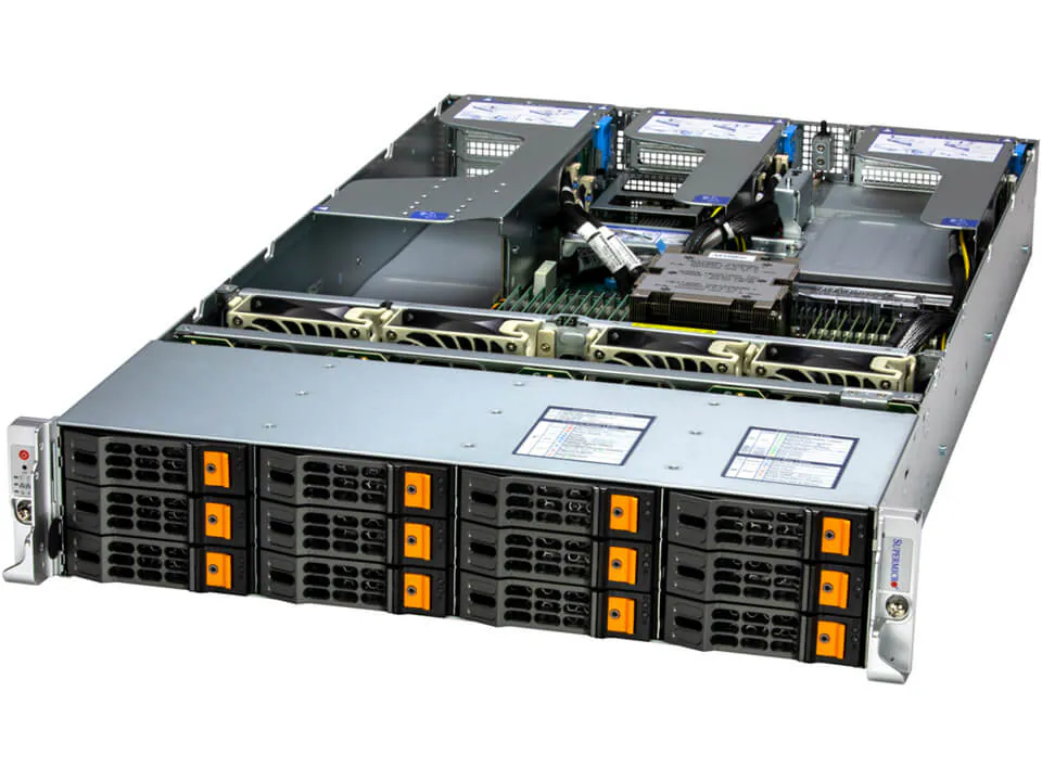 Supermicro Hyper A+ Server AS -2015HS-TNR, AMD Genoa 9454, 48 cores / 96 threads, 2.75 GHz,  4 x NVIDIA Ada L40S 48GB Graphic Card, 384GB RAM (12X32GB) DDR5 5600 ECC, 2 x 3.84TB NVME + 2 x 960GB NVME | H13SSH, CSE-HS829-R1K24P