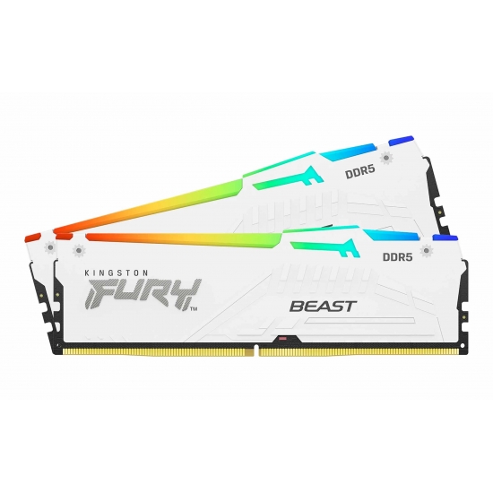 Kingston FURY 32GB (2x16GB) DDR5 6000MT/s CL40 FURY Beast White RGB XMP | KF560C40BWAK2-32