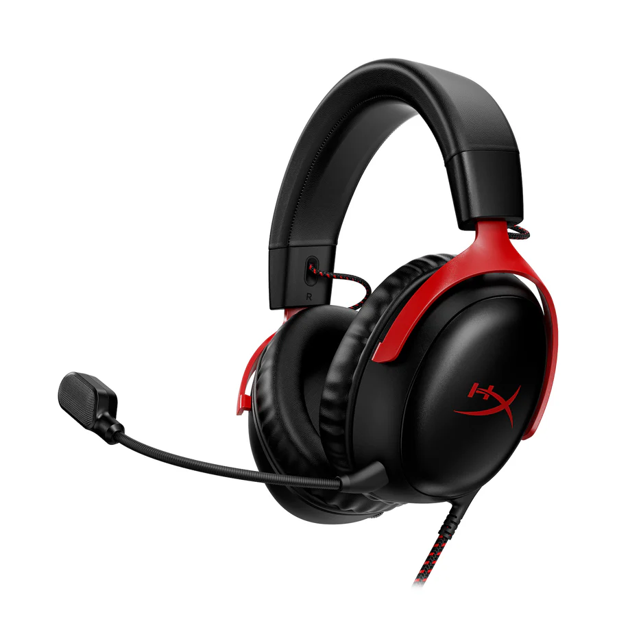 HyperX Cloud III Gaming Headset, 10mm microphone, noise-cancelling, Multiplatform Compatible with 3.5mm, USB-C, and USB-A