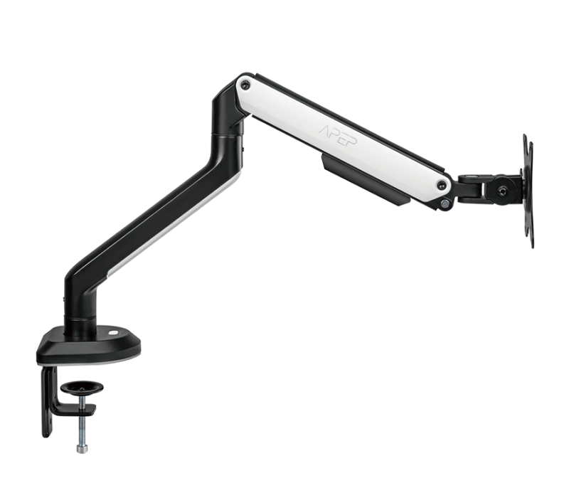 Sades Apep RGB Single Monitor Mount Arm – White, Adjustable, Heavy-Duty, Up to 32" Monitors