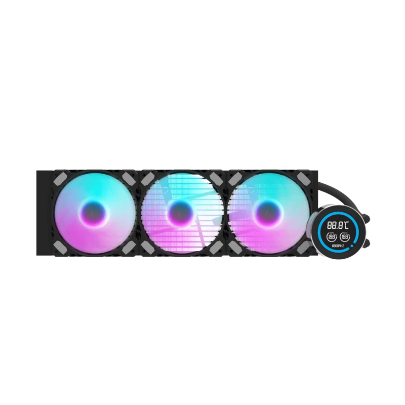darkFlash DN360D Nebula 360mm Liquid CPU Cooler, 2.1″ LCD Display, 3×120mm ARGB Fans, 61.7 CFM Airflow, Hydraulic Bearings, Intel/AMD Compatible