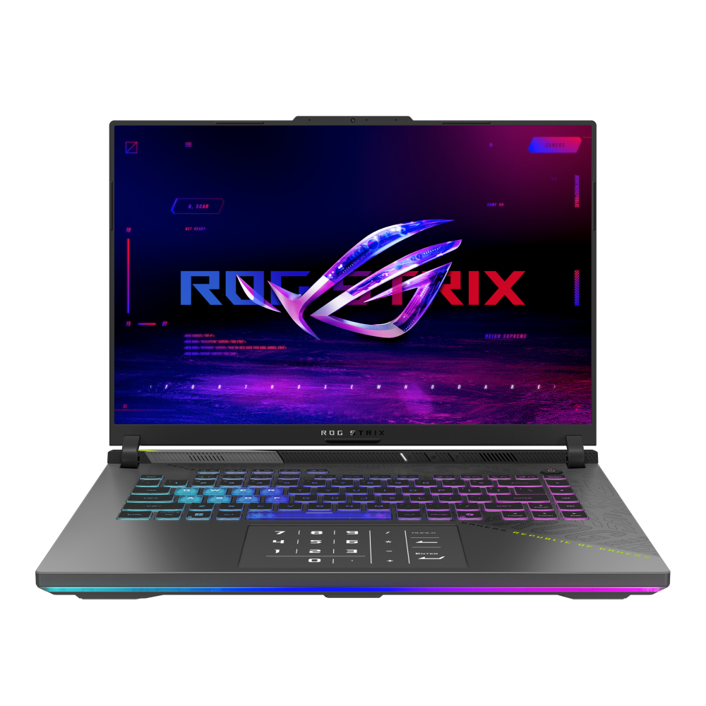 ASUS ROG STRIX G16, AMD Ryzen 9 8940HX, 16GB RAM, 1TB SSD, 16" WQXGA (2560 x 1600) 240Hz, NVIDIA RTX 5060 8GB, Windows 11 Home, Eng-Arab Keyboard, Eclipse Gray, 2 Years Asus Warranty | G614PM-G161W
