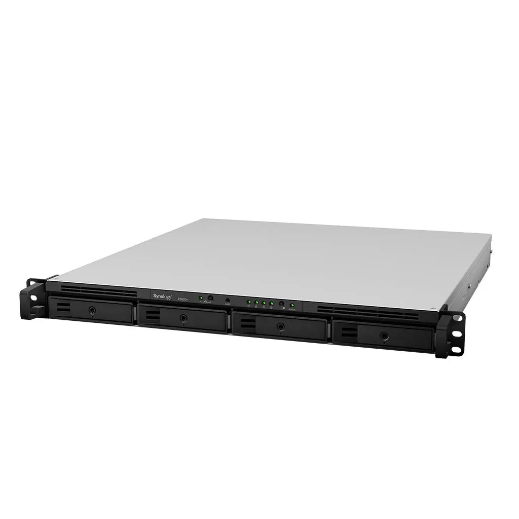 Synology 4bay NAS RackStation (Diskless) - Intel Atom C3538 CPU, 2 GB DDR4 non-ECC,  RJ-45 Lan Port x4, USB 3.0 x2, eSATA Port, Black/Gray | RS820+