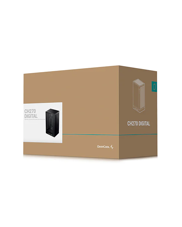 DeepCool CH270 DIGITAL Micro-ATX Computer Case, Wraparound Mesh Panels, Up to 360mm Radiator, Up to 6x 120mm Fan Support,Tempered Glass Side Panel, Black | R-CH270-BKNDM0-G-1