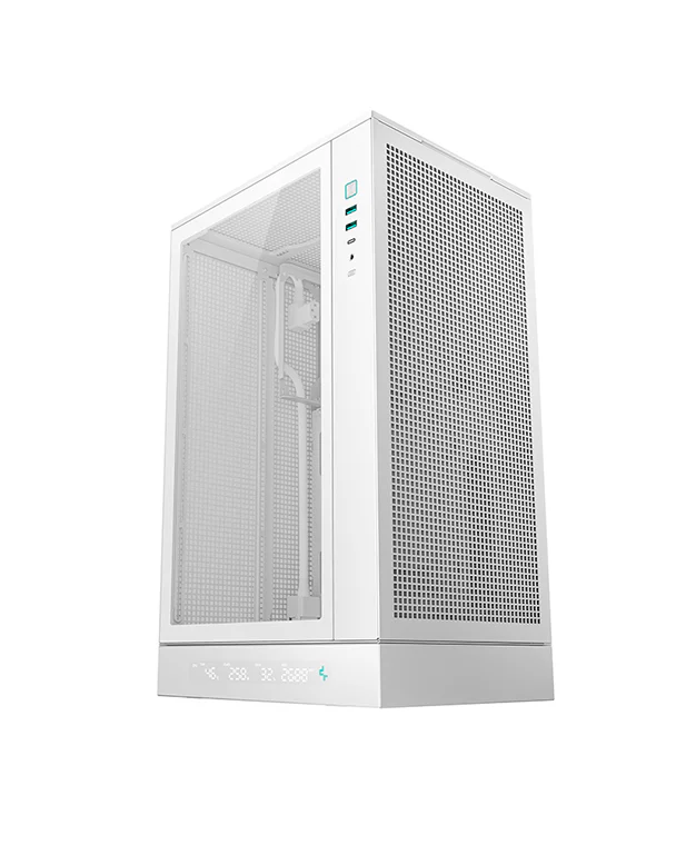 DeepCool CH270 DIGITAL Micro-ATX Computer Case, Wraparound Mesh Panels, Up to 360mm Radiator, Up to 6x 120mm Fan Support,Tempered Glass Side Panel, Black | R-CH270-WHNDM0-G-1