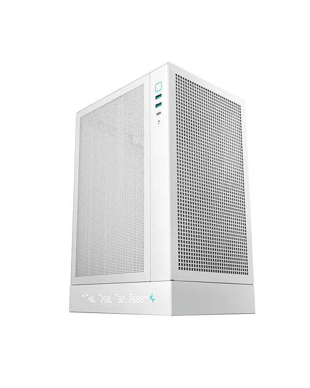 DeepCool CH170 Digital Mini-ITX Case, Mesh panels surround, Multiple Data Point Display, 240mm Radiator Support- Black | R-CH170-WHNPI0D-G-1