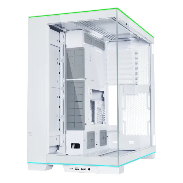 Lian Li O11D EVO RGB E-ATX Gaming Dual Chamber Case, Front and Side Tempered Gass Panels, ARGB Lighting Strips, G99.O11DERGBW.00