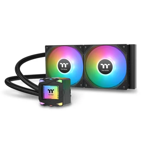 Thermaltake LA240 ARGB Sync AIO Liquid Cooler, 2x 120mm ARGB fans, RGB Water Block, 79.3 CFM (one fan) Air Flow, 3.45 mm-H2O (one fan) Static Pressure, Black | CL-W457-PL12SW-A