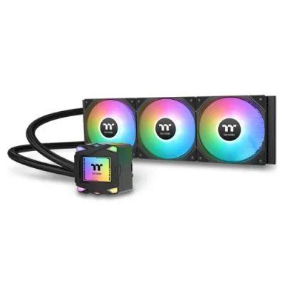 Thermaltake LA360 ARGB Sync AIO Liquid Cooler, 3x 120mm ARGB fans, RGB Water Block, 79.3 CFM (one fan) Air Flow, 3.45 mm-H2O (one fan) Static Pressure, Black | CL-W459-PL12SW-A