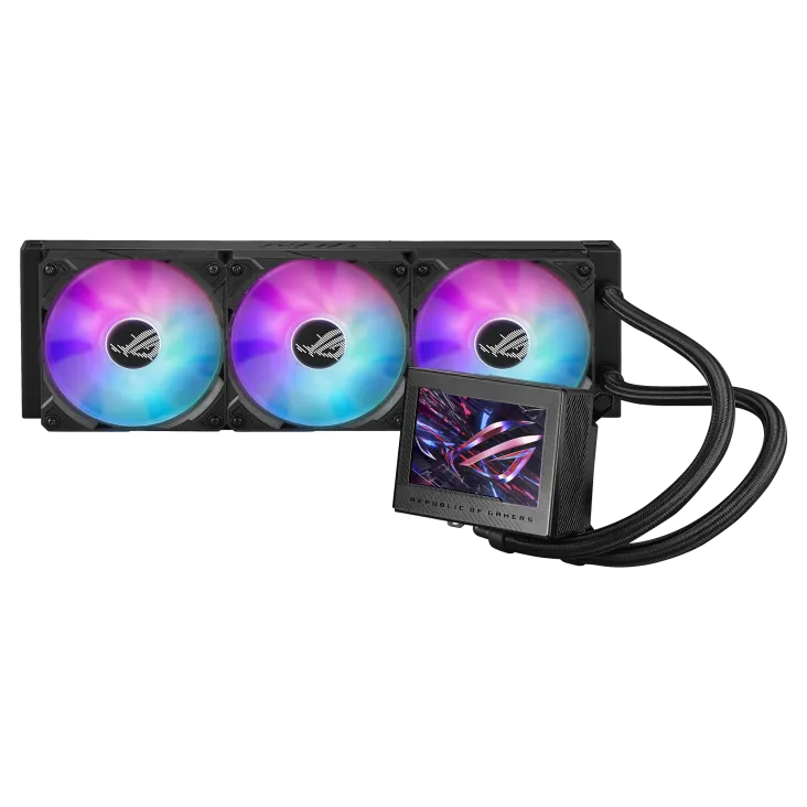 ASUS ROG Ryujin III 360 ARGB 360 mm Liquid CPU Cooler, 3.5″ LCD, 3× Magnetic 120 mm ARGB Fans, Asetek Gen 8 Pump, High Performance, 90RC00L1‑M0UAY0
