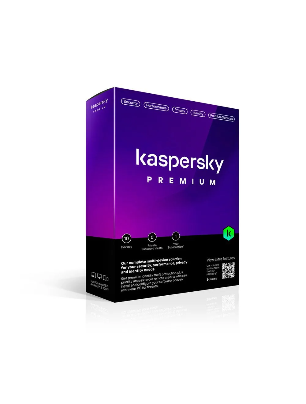 Kaspersky Premium Total Security, 1 Device, 1 Year, Identity Protection, 24/7 Remote IT Support, Smart Home Protection