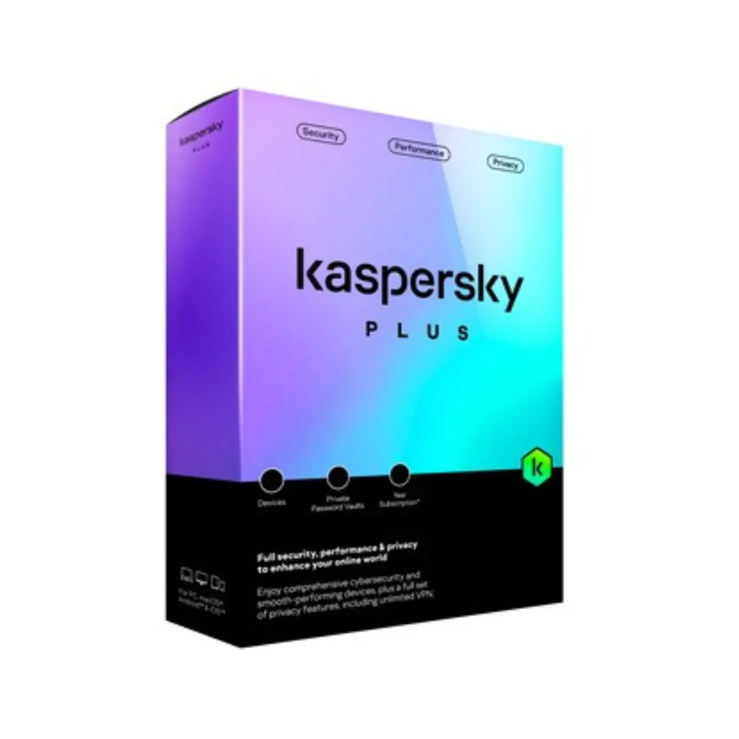Kaspersky Plus Internet Security 2025 – 1-Year License for 3 Devices | Anti-Hacking, Behavioral Shield & Threat Removal