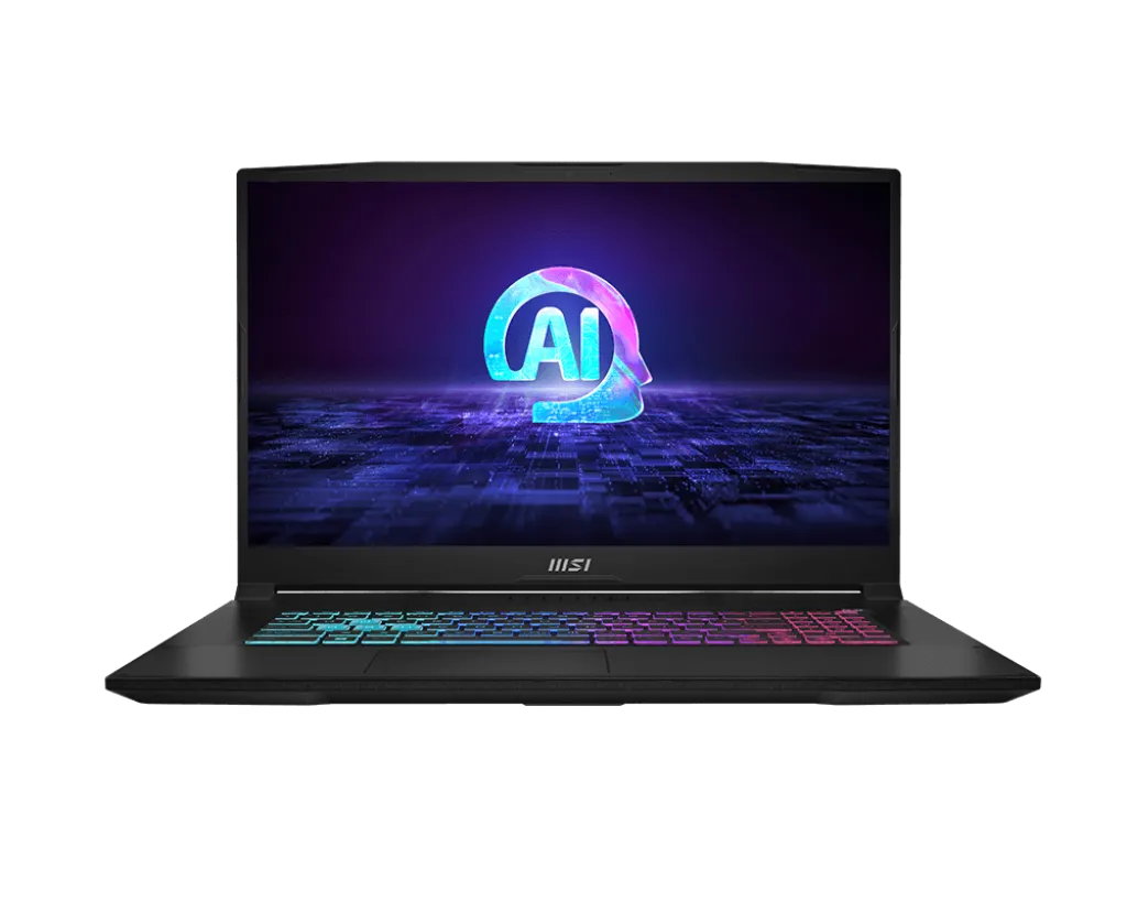 MSI KATANA A17 AI B8VF  AMD Ryzen 9 8945HS, 16GB RAM, 512GB SSD, 17.3"FHD 144Hz, 8GB NVIDIA RTX4060, Win11 Home, Eng-Arab Keyboard, Black