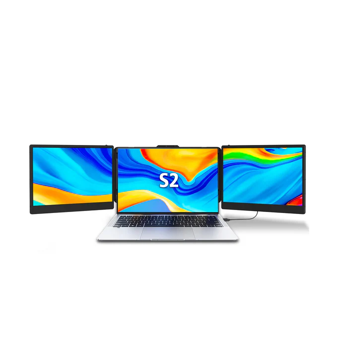 V2com S2 PRO 14" Triple 14-Inch QHD 2K Laptop Monitor Extender, IPS 1080P resolution | V2com S2 2K