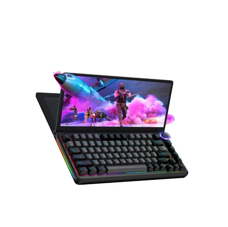 V2COM K3 Foldable 13″ Touchscreen Mechanical Keyboard Monitor, 10‑Point Touch, RGB 82‑Key, M.2 SSD Slot, USB‑C & USB‑A Hub