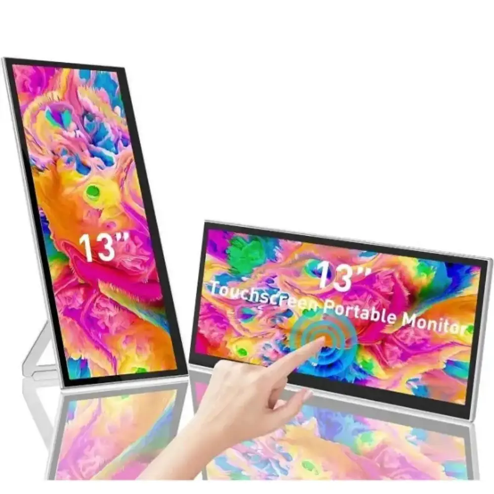 V2COM L2 13″ Portable Touchscreen Monitor Extender, Full HD 1080P IPS, 60 Hz, 10‑Point Touch, USB‑C & HDMI, Built‑In Speaker
