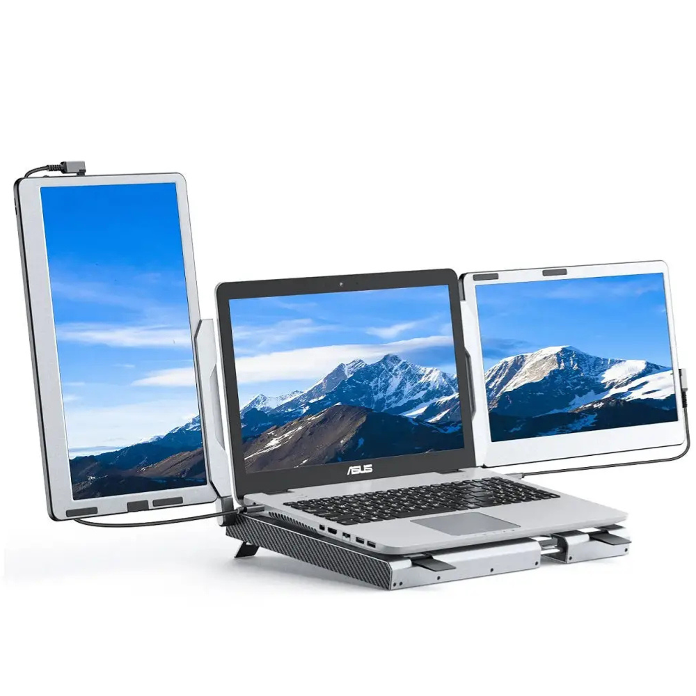V2COM F2 13.3″ Dual Laptop Screen Extender, Foldable Full HD IPS, 270° Rotation, USB-C & HDMI, Lightweight & Portable, macOS/Windows Support