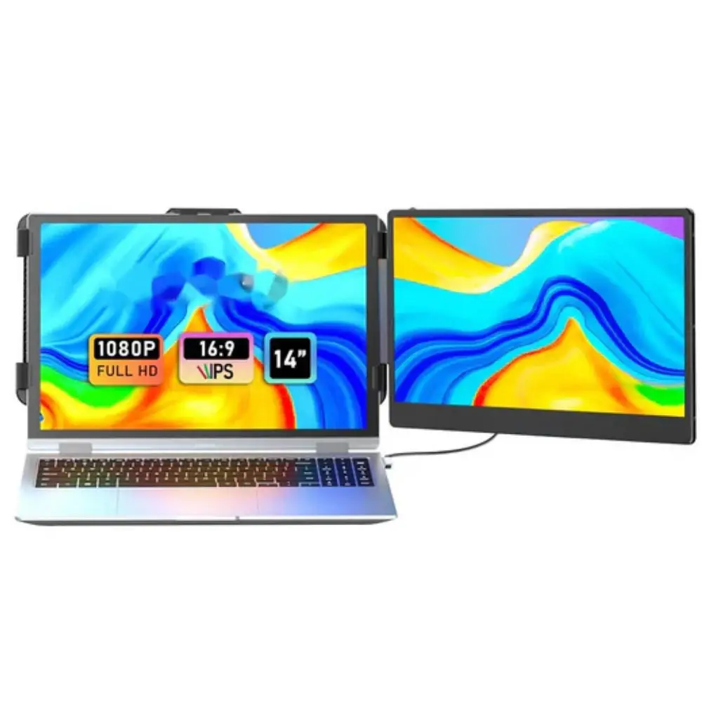 V2com S1 PRO Dual Laptop Monitor Extender 14'' 2k IPS Panel,  USB-C , USB-A, 1 HDMI | S1 PRO