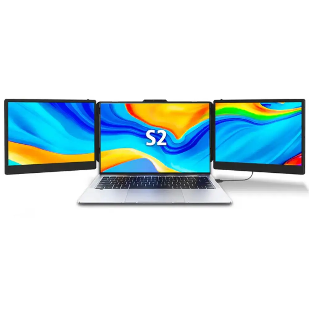 V2com S2 PRO 14" Triple 14-Inch QHD 2K Laptop Monitor Extender, IPS 1080P resolution | V2com S2 2K