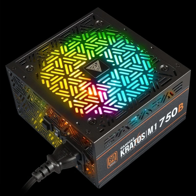 Gamdias KRATOS M1‑750B 750W Power Supply, 80 PLUS Bronze Certified, ARGB Lighting, Motherboard Sync, Silent Mode, ATX Form Factor