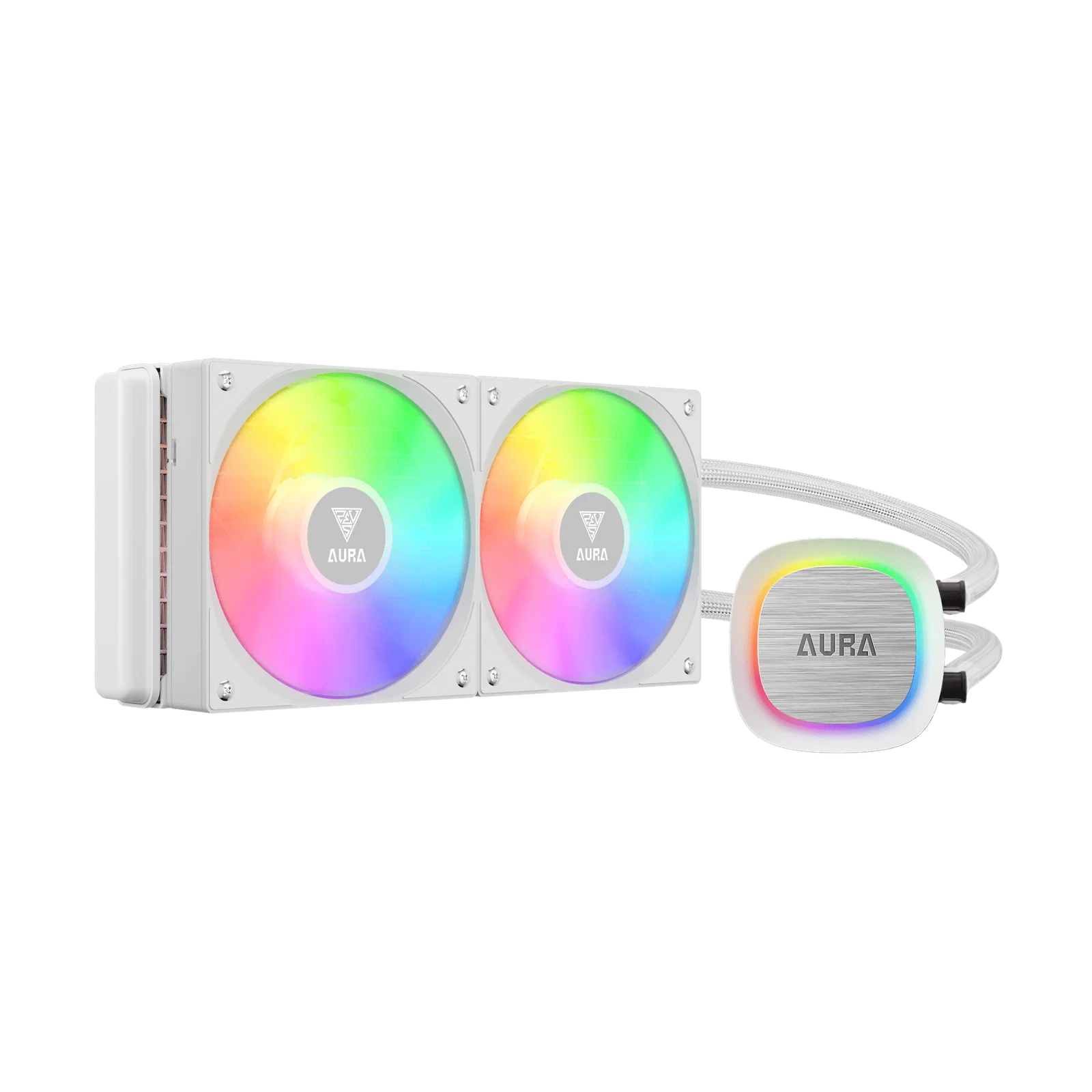 GAMDIAS CHIONE M4-GL240 V2 White Liquid CPU Cooler, 240mm Radiator, Dual ARGB Fans, Copper Base, 12-Slot 10-Pole Motor, LGA & AM4 Compatible