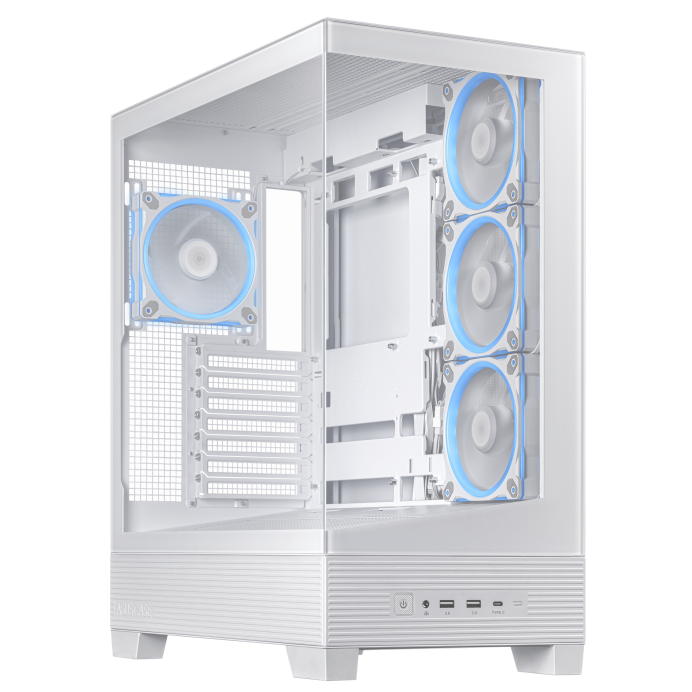 Gaming PC White AMD Gaming PC: AMD Ryzen 7 9800X3D + GIGABYTE RTX 5070 EAGLE OC ICE SFF 12GB GDDR7, 32GB DDR5 6000MHz CL30 RGB, 1TB Samsung 990 PRO NVMe SSD, 360mm Tryx Panorama SE 2K Curved AMOLED AIO, 850W Gold ATX 3.1 PSU, WiFi 7, ASUS Case A31 Plus White