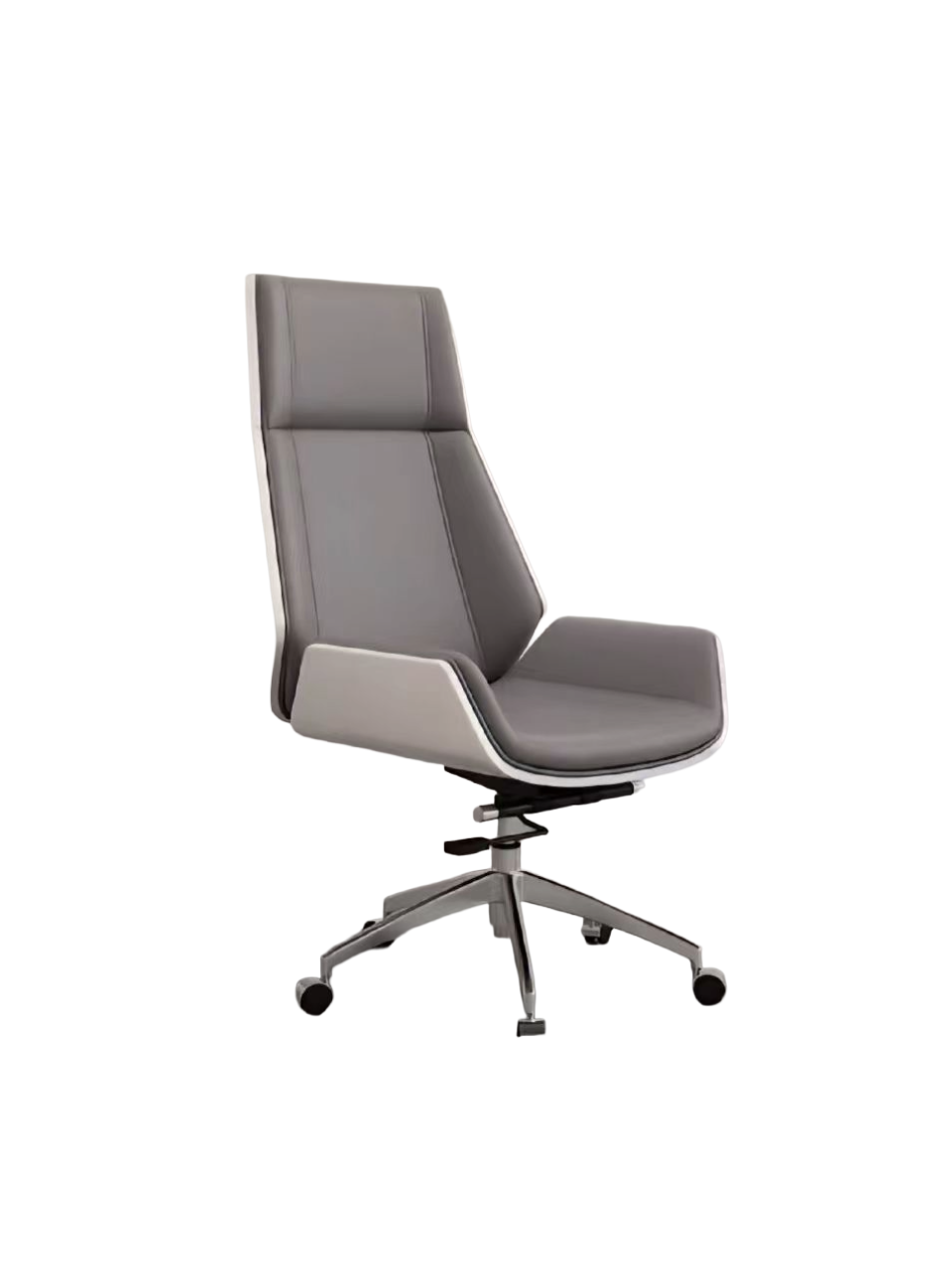 Modern Ergonomic Synthetic Leather Executive Swivel Office Chair – Adjustable Height Lift Chair with Metal Frame - Orange | D001O