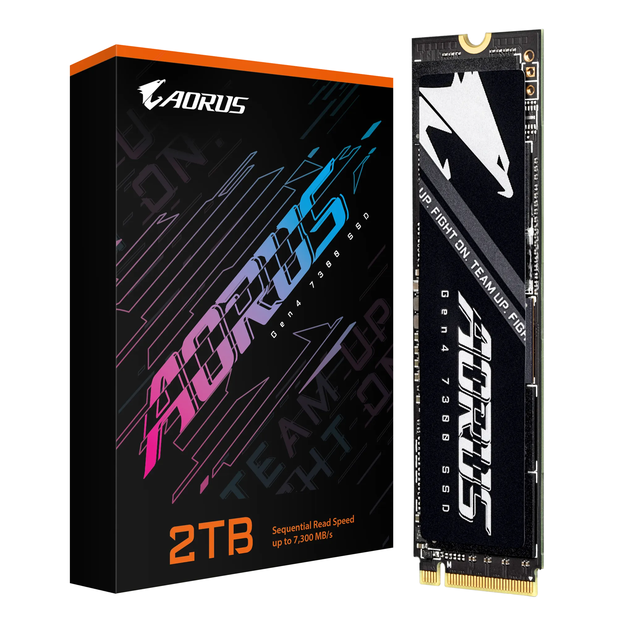 Gigabyte AORUS Gen4 7300 2TB SSD (w/o heat spreader), 7300 MB/s Seq., PCIe 4.0x4, NVMe 1.4 Interface, DDR4 1GB DDR Cache, M.2 2280 | AG4732TB N