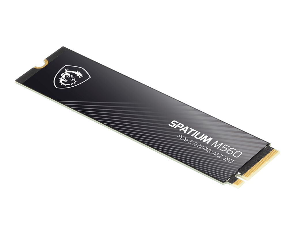 MSI SPATIUM M560 PCIe 5.0 NVMe M.2 M560 1TB Internal SSD, 10,300MB/s Read & 8,700MB/s Write, 3D NAND, Built-in Data Security, Center, 1200TBW