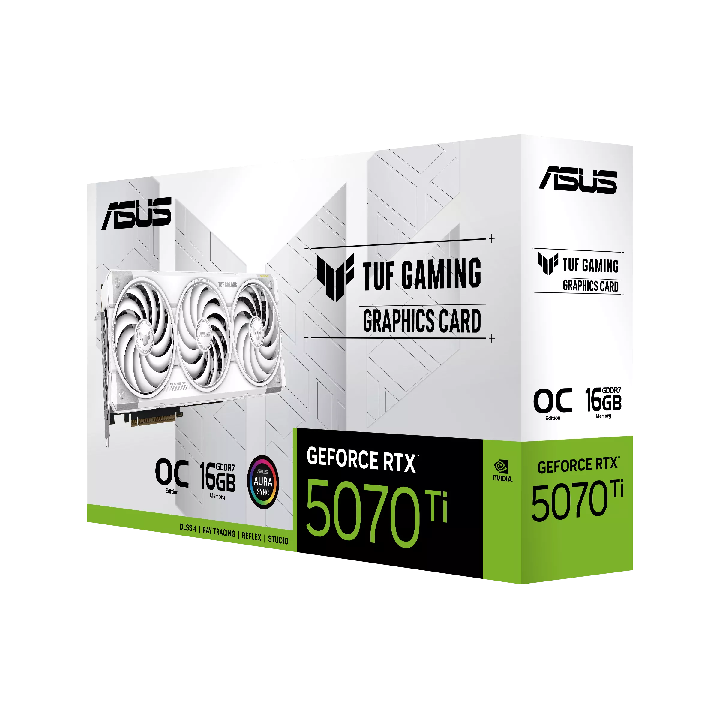 ASUS TUF Gaming NVIDIA GeForce RTX 5070 Ti 16GB GDDR7 White OC Edition Graphics Card, 256-bit 28 Gbps, 8960 CUDA Core, 1484 AI TOPS | 90YV0MD3-M0NA00