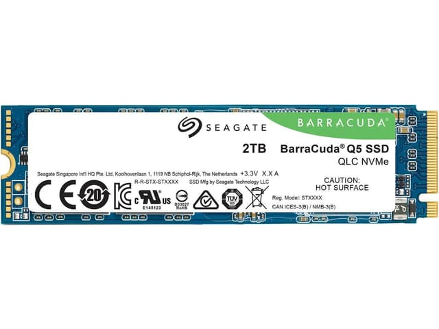 Seagate BarraCuda Q5 M.2 2280 2TB PCIe Gen3 x4 NVMe 1.3 3D QLC Internal Solid State Drive (SSD)| ZP2000CV3A001