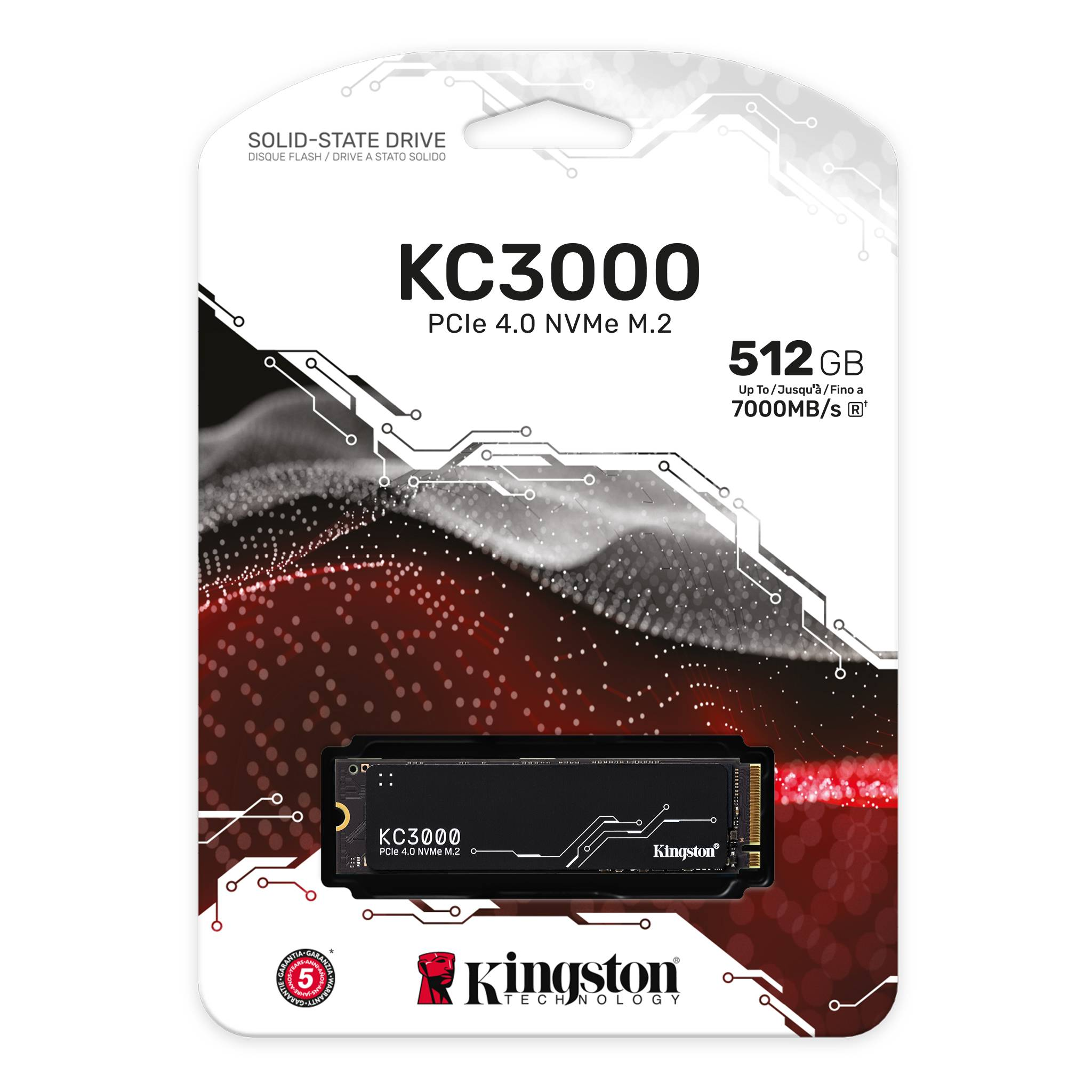 Kingston KC3000 4096 GB PCIe 4.0 NVMe M.2 SSD, for Desktop and Laptop PCs, Black | SKC3000D/4096G