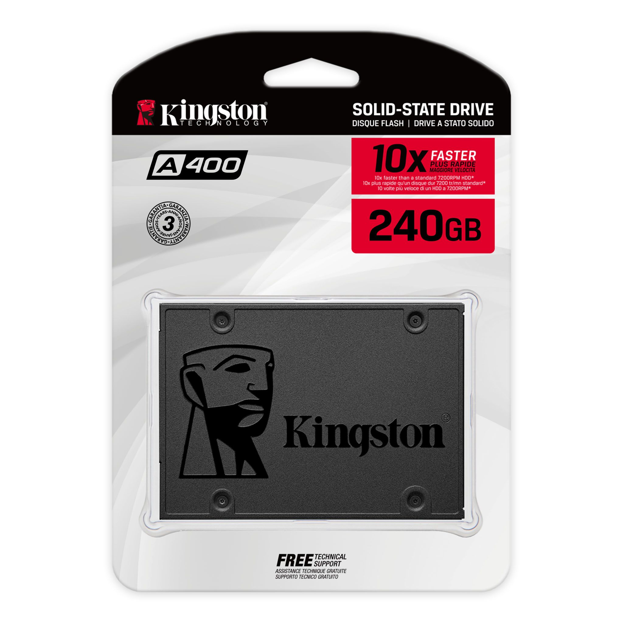 Kingston 120GB Digital A400 SATA III 2.5" Internal Solid State Drive, SATA Rev. 3.0 (6Gb/s), 3D NAND | SA400S37/120G