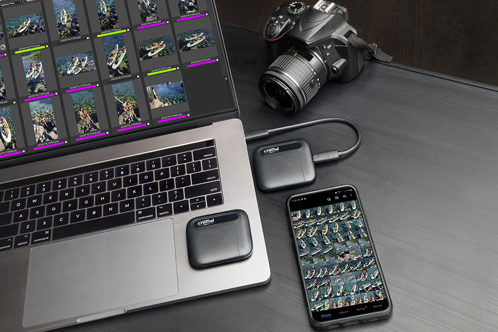 Crucial X6 2TB Portable External SSD, Up to 540MB/s Sequential Read, USB 3.2 Gen-2 (10Gb/s) Interface, Black | CT2000X6SSD9